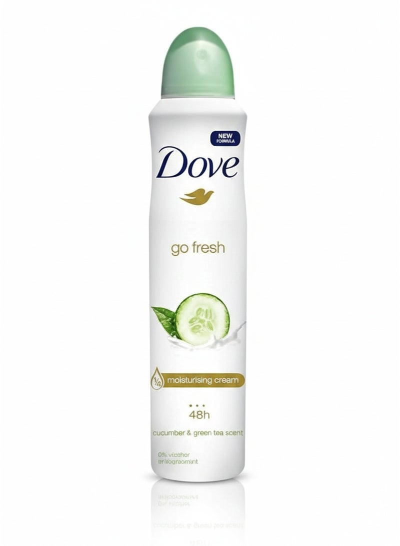 بخاخ مزيل عرق دوف "جو فريش" بالخيار والشاي الأخضر (250 مل) - حماية 48 ساعة